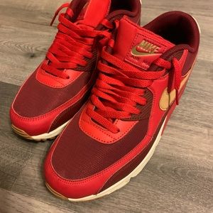 nike air max 90 essential game red element gold
